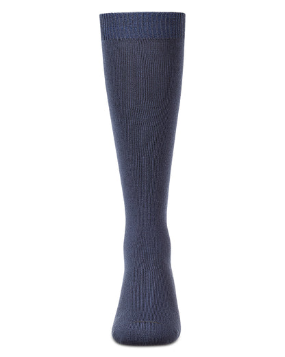 Kids Soft Ribbed Rayon-Blend Knee High Sock, Multiple Solid Colors