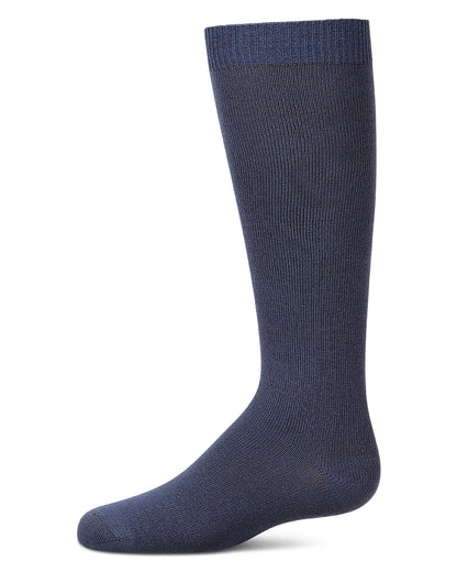Kids Soft Ribbed Rayon-Blend Knee High Sock, Multiple Solid Colors
