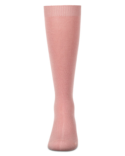 Kids Soft Ribbed Rayon-Blend Knee High Sock, Multiple Solid Colors