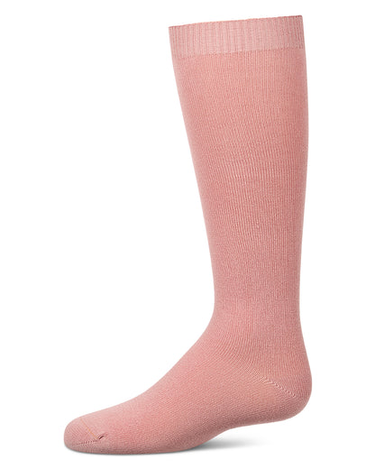 Kids Soft Ribbed Rayon-Blend Knee High Sock, Multiple Solid Colors
