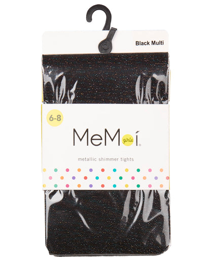 Girls' Metallic Shimmer Opaque Tights : Color: Black Multi