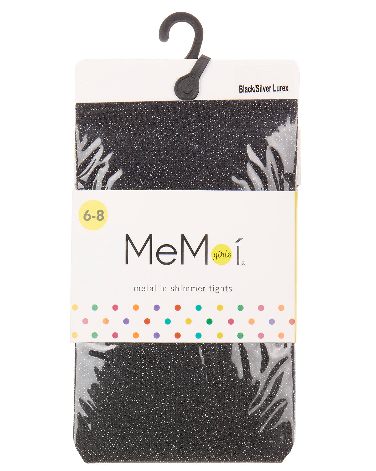 Girls' Metallic Shimmer Opaque Tights : Color: Black Silver