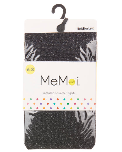 Girls' Metallic Shimmer Opaque Tights : Color: Black Silver