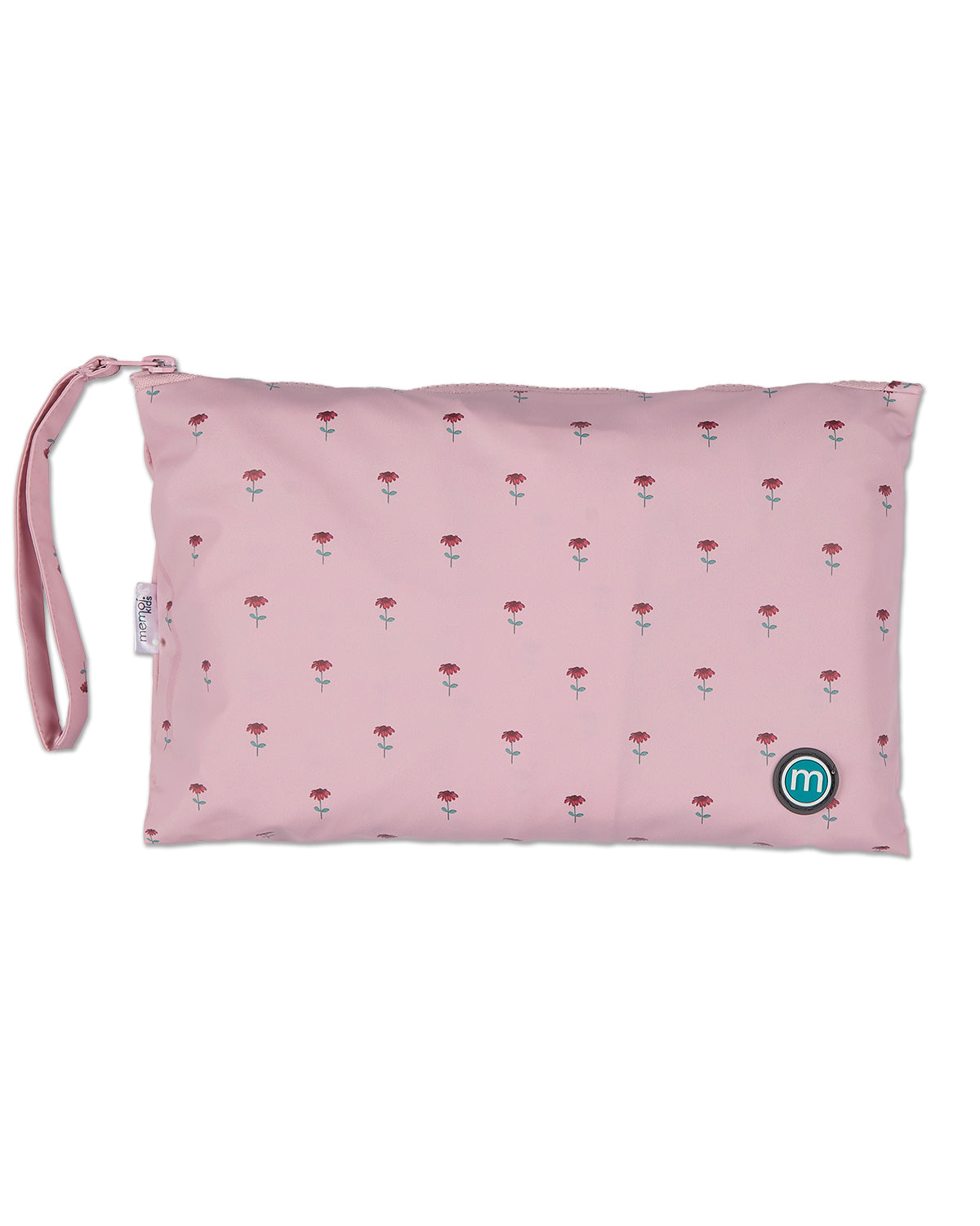 Girls "Flowers In Bloom" Lined Raincoat with Attached Storage Pouch : Color: Pink