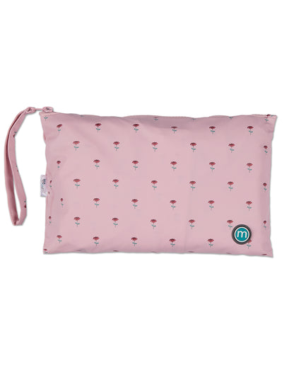 Girls "Flowers In Bloom" Lined Raincoat with Attached Storage Pouch : Color: Pink