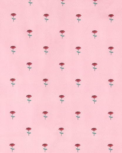 Girls "Flowers In Bloom" Lined Raincoat with Attached Storage Pouch : Color: Pink