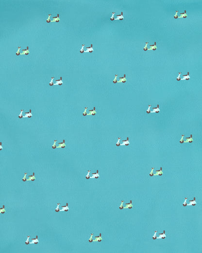 Boys "On The Move" Lined Raincoat with Attached Self-Storage Pouch : Color: Teal