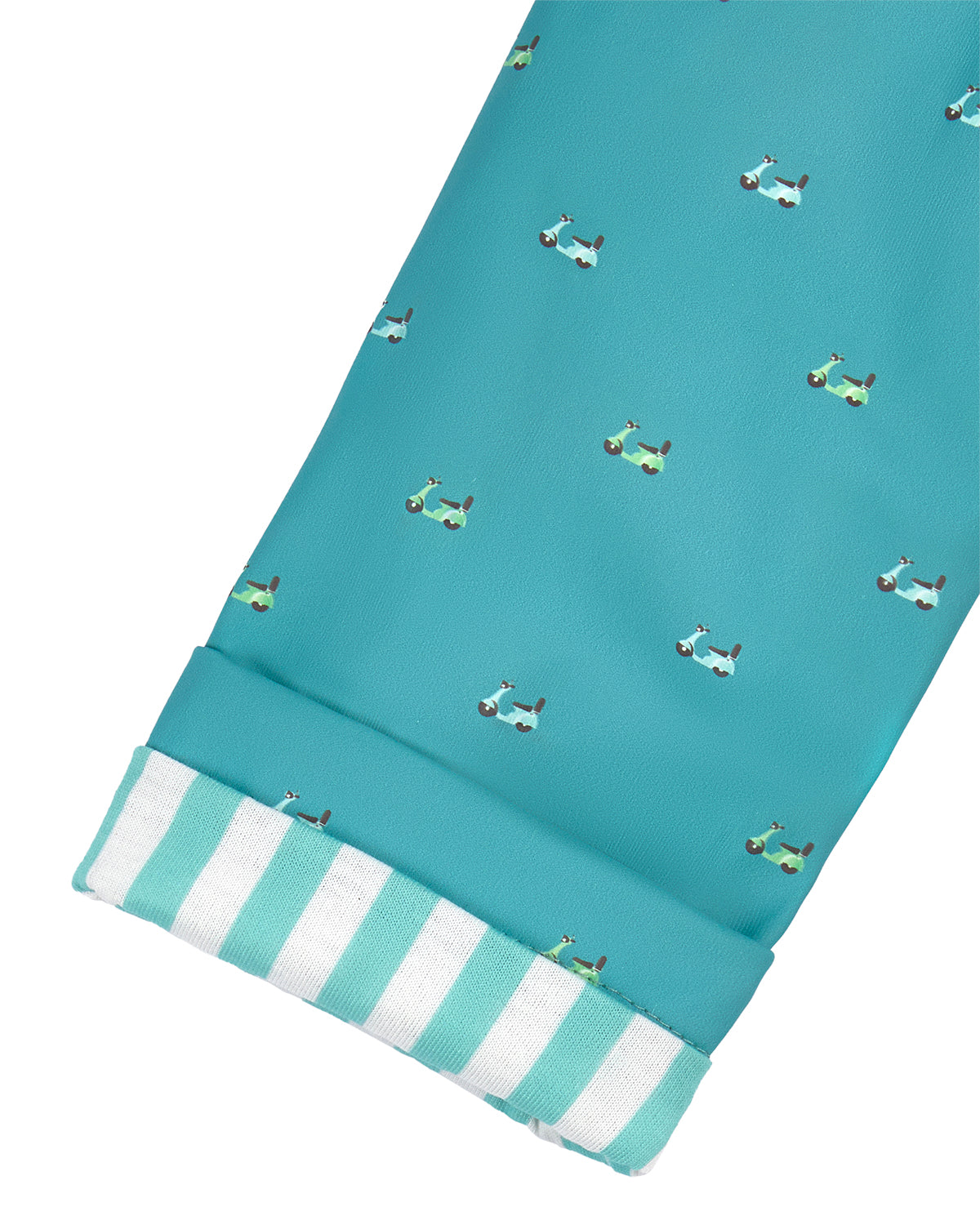 Boys "On The Move" Lined Raincoat with Attached Self-Storage Pouch : Color: Teal