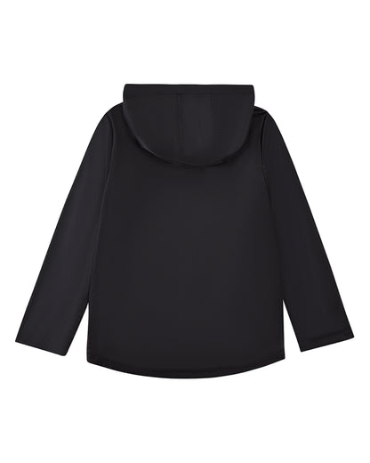 Teens Unisex Classic Hooded Lined Raincoat with Included Carry Pouch : Color: Black