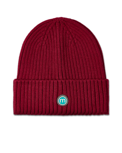 Kids' Basic Ribbed Beanie : Color: Burgundy