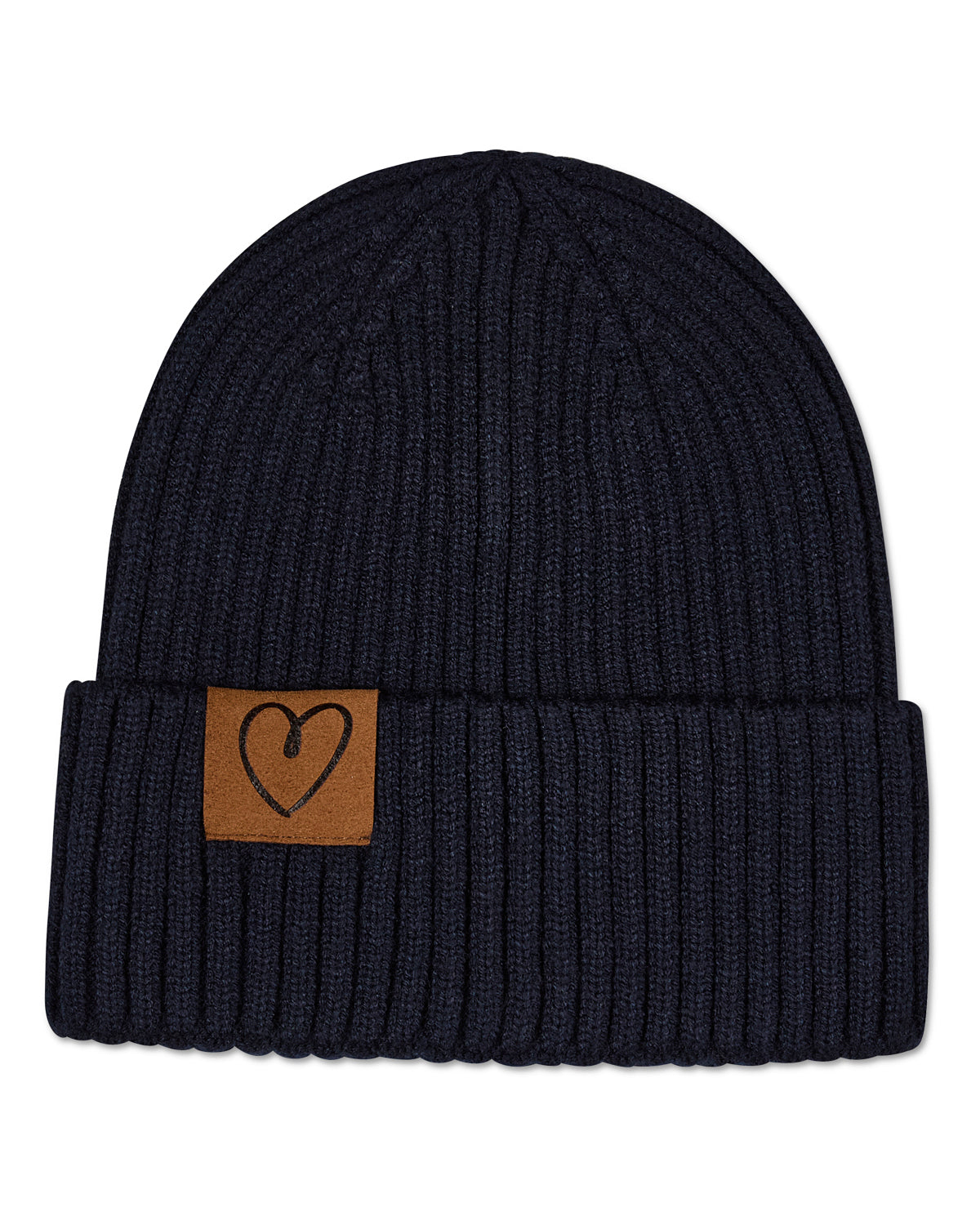 Kids' Heart Patch Beanie : Color: Navy