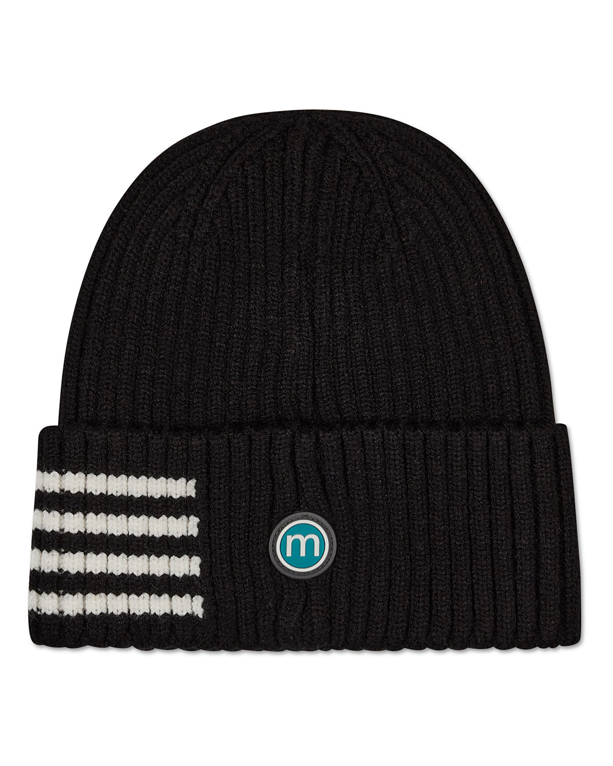 Kid's Side Striped Beanie : Color: Black