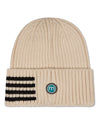 Kid's Side Striped Beanie : Color: Ivory