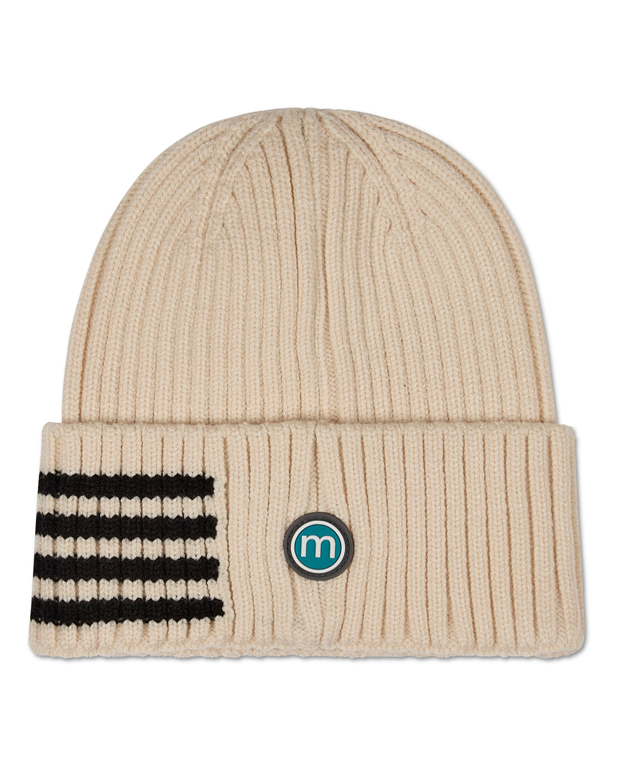 Kid's Side Striped Beanie : Color: Ivory