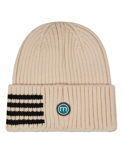 Kid's Side Striped Beanie : Color: Ivory