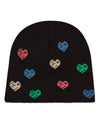 Kids' Colorful Hearts Beanie : Color: Black