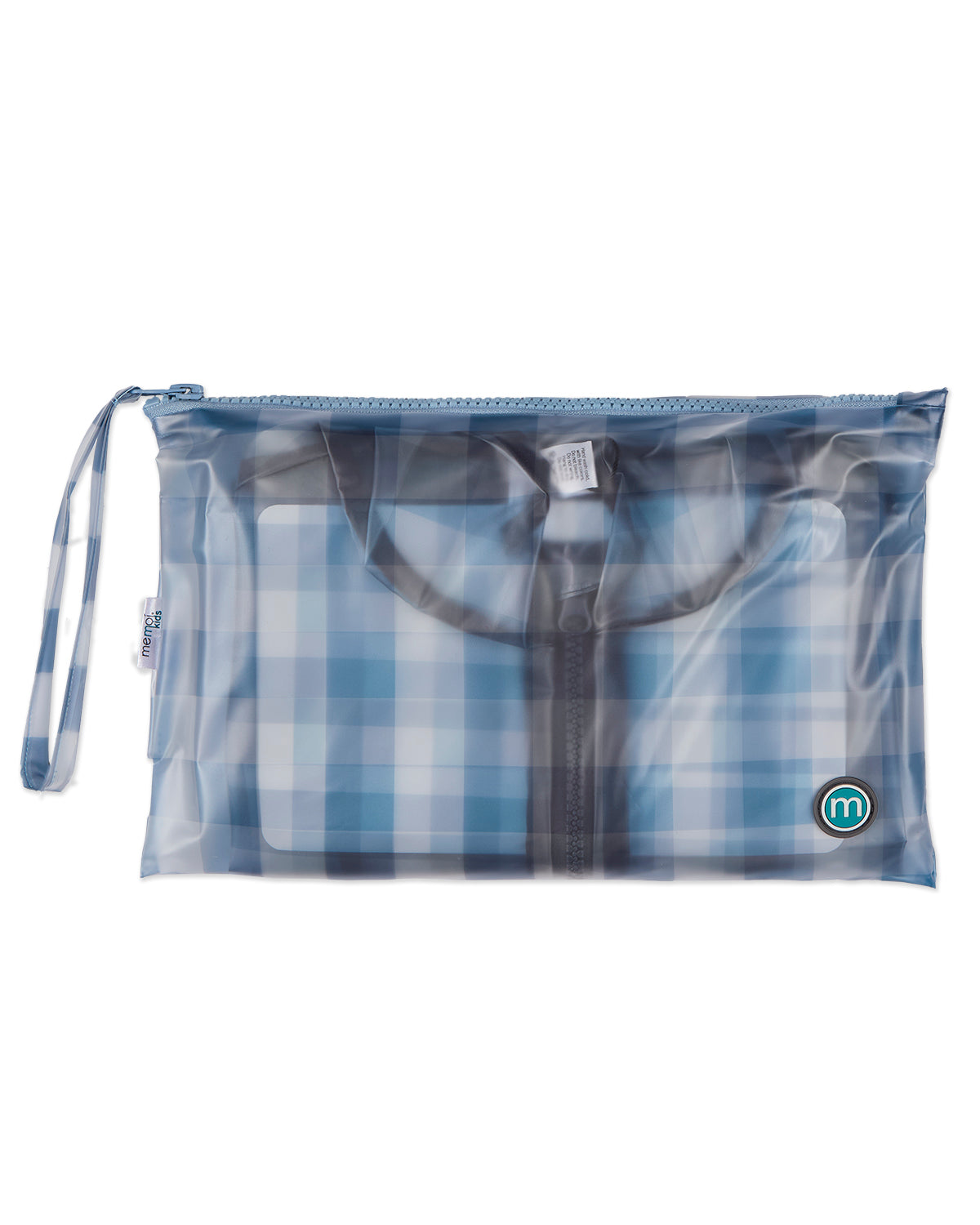 Kids "Checkmate" Checkered Raincoat with Self-Storage Pouch : Color: Pink