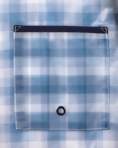 Kids "Checkmate" Checkered Raincoat with Self-Storage Pouch : Color: Pink