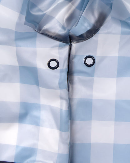 Kids "Checkmate" Checkered Raincoat with Self-Storage Pouch : Color: Pink