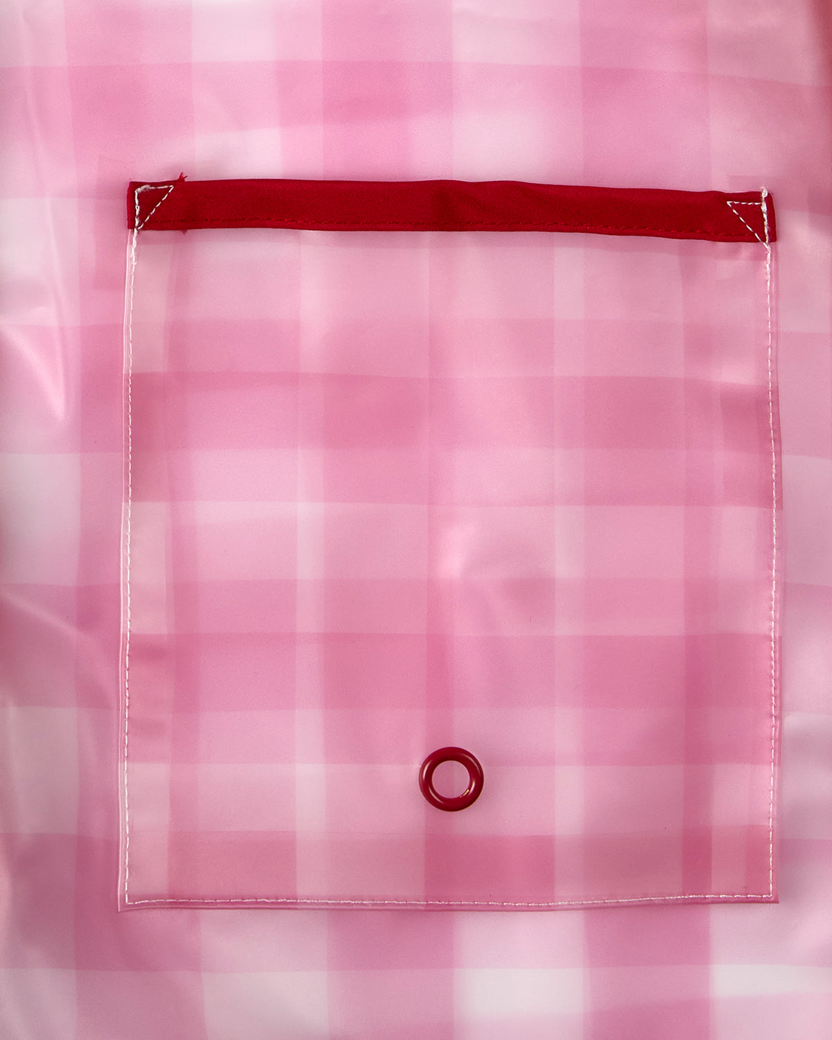 Kids "Checkmate" Checkered Raincoat with Self-Storage Pouch : Color: Pink