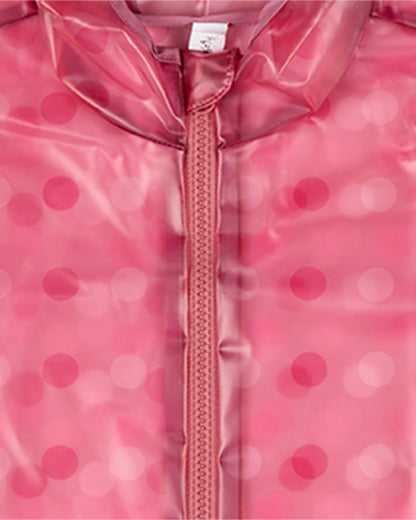 Kids Polka Dot Waterproof See-Through Raincoat with Storage Pouch