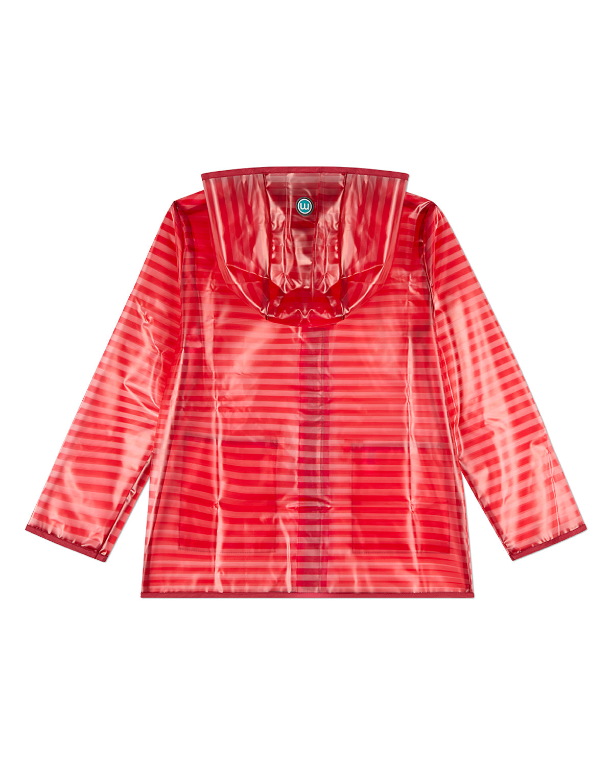 Kids Striped Translucent Waterproof Zippered Raincoat with Carry Pouch