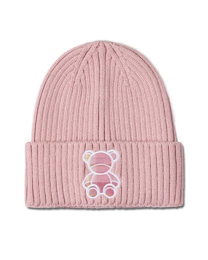 Plaid Bear Beanie : Color: Mauvelous