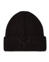 "M" Yarn Beanie : Color: Black