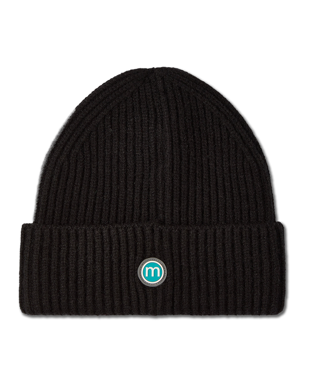 "M" Yarn Beanie : Color: Black