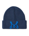 "M" Yarn Beanie : Color: Blue
