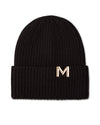 Boys Ribbed Metal M Cut-Out Design Rayon Blend Beanie