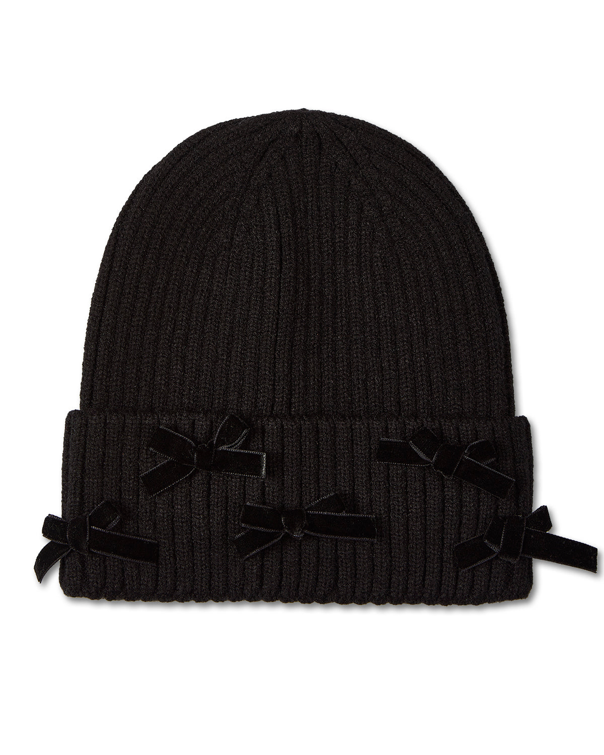 All Over Bows Cuffed Beanie : Color: Black