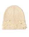 All Over Bows Cuffed Beanie : Color: Ivory