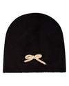 Girls "Sweet Knit" Rayon-Blend Fine-Gauge Bow-Trimmed Beanie