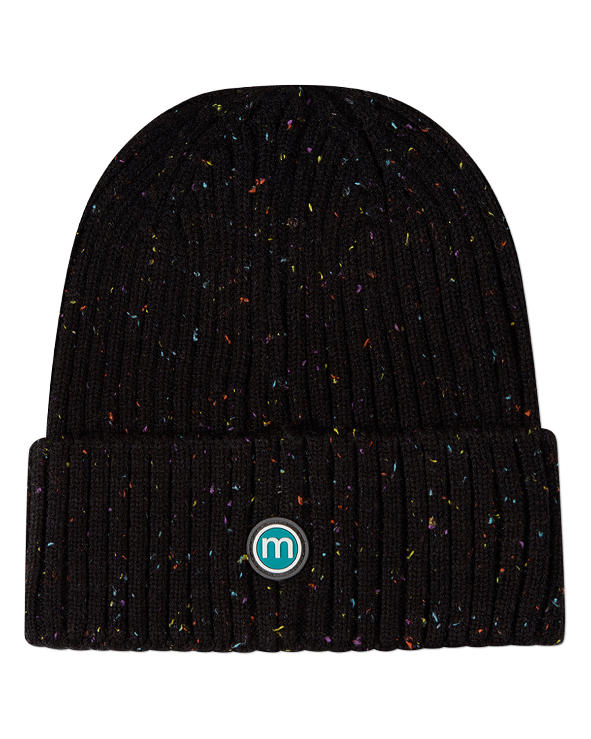 Girls Confetti Knit Rayon-Blend Chunky-Ribbed Cuffed Beanie