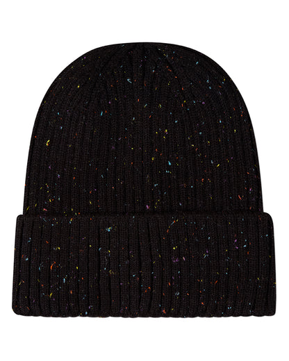 Girls Confetti Knit Rayon-Blend Chunky-Ribbed Cuffed Beanie