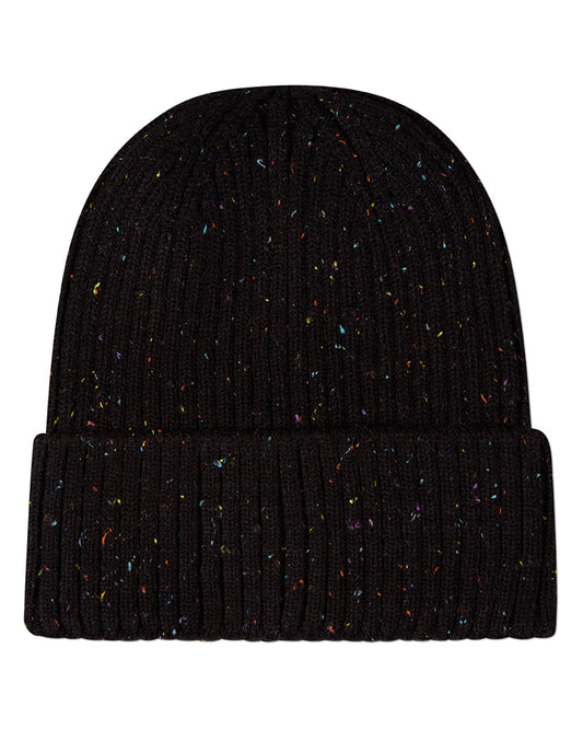 Girls Confetti Knit Rayon-Blend Chunky-Ribbed Cuffed Beanie