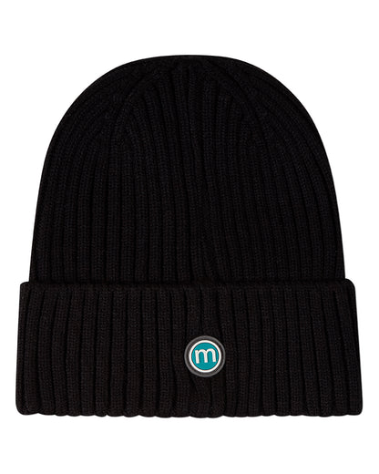 Kids "Winter Smiles" Rayon-Blend Chunky-Rib Embroidered Cuffed Beanie