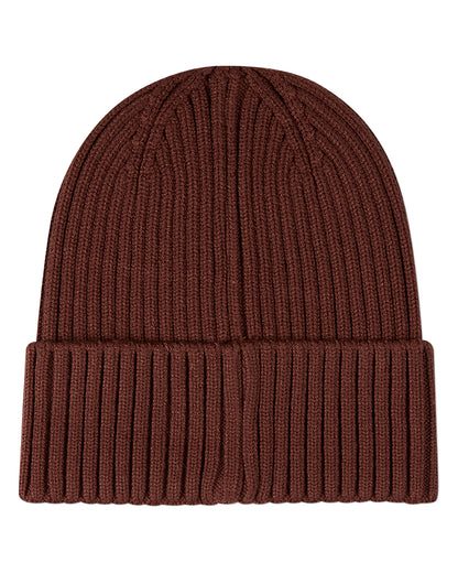 Kids "Winter Smiles" Rayon-Blend Chunky-Rib Embroidered Cuffed Beanie