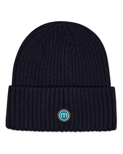 Kids "Winter Smiles" Rayon-Blend Chunky-Rib Embroidered Cuffed Beanie