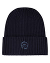 Kids "Winter Smiles" Rayon-Blend Chunky-Rib Embroidered Cuffed Beanie