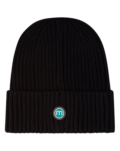 Girls "Heart Pop" Rayon-Blend Chunky-Ribbed Embroidered Cuffed Beanie