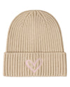 Girls "Heart Pop" Rayon-Blend Chunky-Ribbed Embroidered Cuffed Beanie