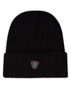 Kids Teddy Bear Crest Rayon-Blend Chunky-Ribbed Cuffed Beanie