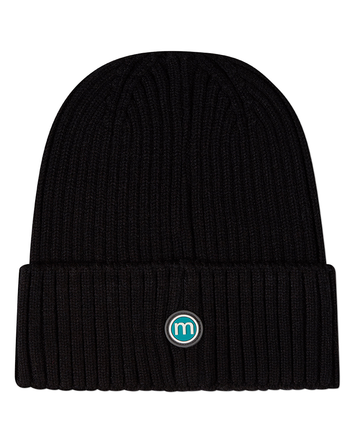 Kids Teddy Bear Crest Rayon-Blend Chunky-Ribbed Cuffed Beanie