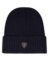 Kids Teddy Bear Crest Rayon-Blend Chunky-Ribbed Cuffed Beanie