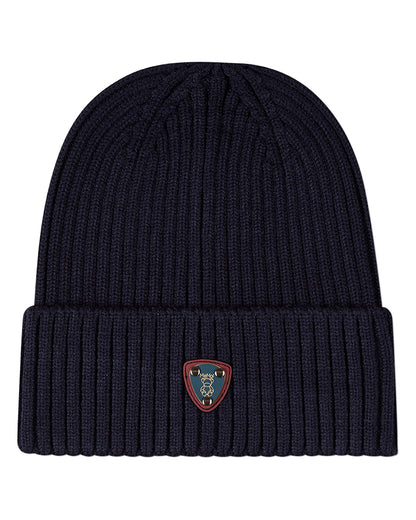 Kids Teddy Bear Crest Rayon-Blend Chunky-Ribbed Cuffed Beanie