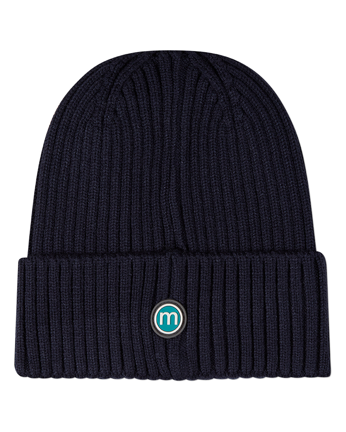 Kids Teddy Bear Crest Rayon-Blend Chunky-Ribbed Cuffed Beanie