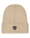 Kids Teddy Bear Crest Rayon-Blend Chunky-Ribbed Cuffed Beanie