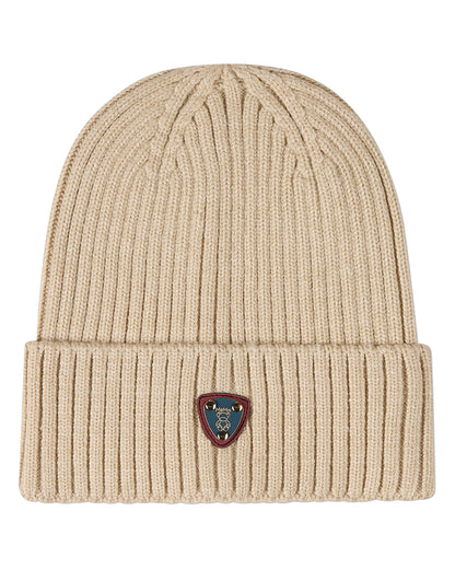 Kids Teddy Bear Crest Rayon-Blend Chunky-Ribbed Cuffed Beanie